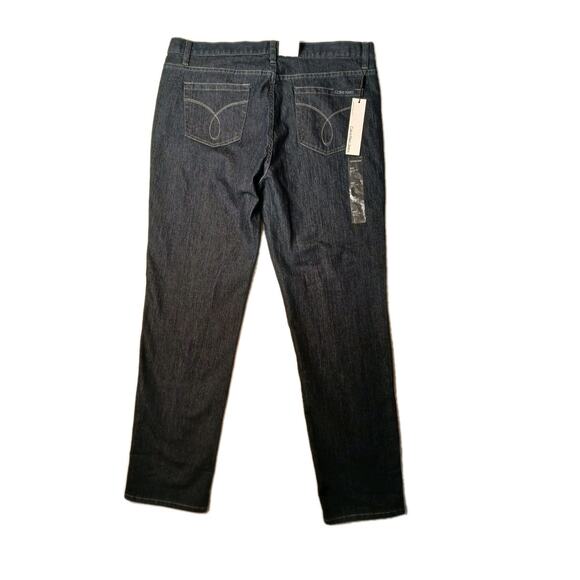 NEW Calvin Klein Jeans Women's Sz 33 16 XL Dark Blue Denim Skinny Embroidered - Picture 2 of 16
